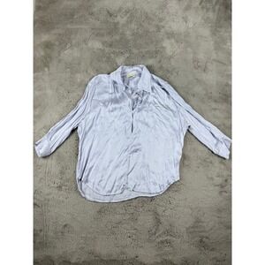 Stark X Button Down Top Blouse Relaxed Fit Long Sleeve Shirt Small‎